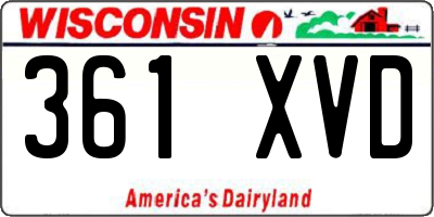 WI license plate 361XVD