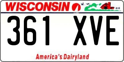 WI license plate 361XVE