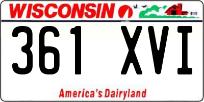 WI license plate 361XVI