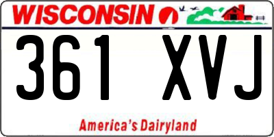 WI license plate 361XVJ