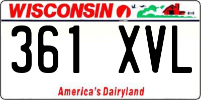 WI license plate 361XVL
