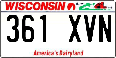 WI license plate 361XVN