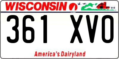 WI license plate 361XVO