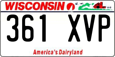 WI license plate 361XVP