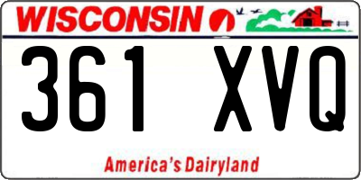 WI license plate 361XVQ