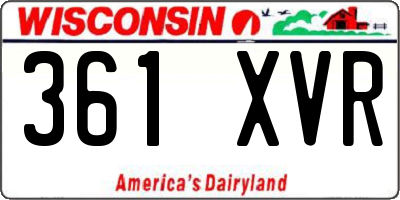WI license plate 361XVR