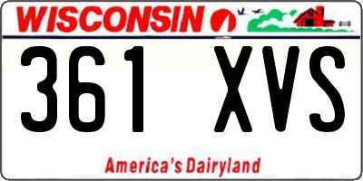 WI license plate 361XVS
