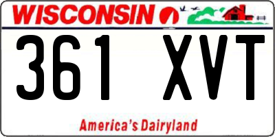 WI license plate 361XVT