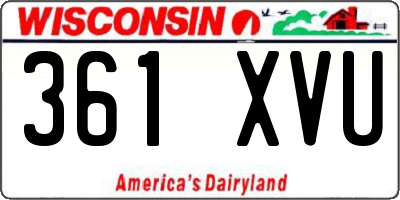 WI license plate 361XVU