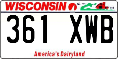 WI license plate 361XWB