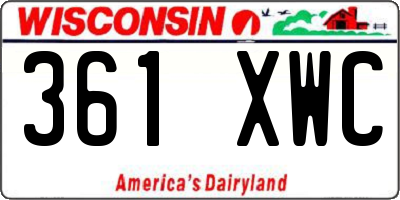 WI license plate 361XWC