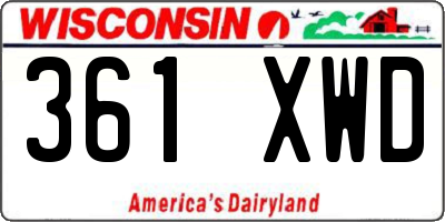 WI license plate 361XWD