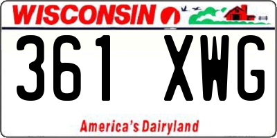 WI license plate 361XWG