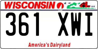 WI license plate 361XWI