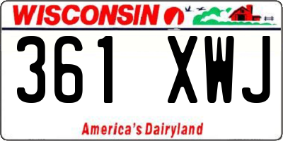 WI license plate 361XWJ