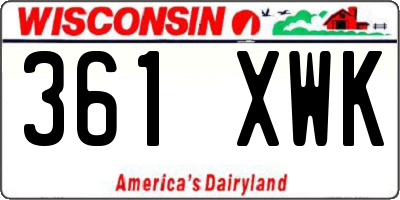 WI license plate 361XWK