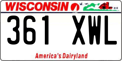 WI license plate 361XWL