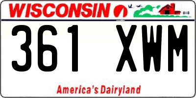 WI license plate 361XWM