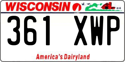WI license plate 361XWP