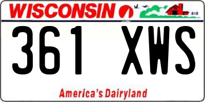 WI license plate 361XWS