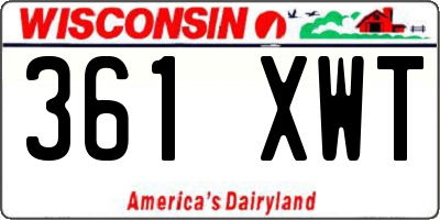 WI license plate 361XWT