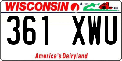 WI license plate 361XWU