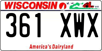 WI license plate 361XWX