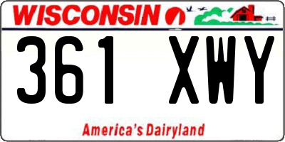 WI license plate 361XWY