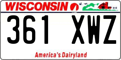 WI license plate 361XWZ