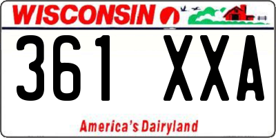 WI license plate 361XXA