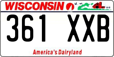 WI license plate 361XXB