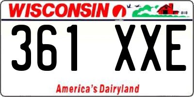 WI license plate 361XXE
