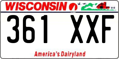 WI license plate 361XXF