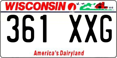 WI license plate 361XXG