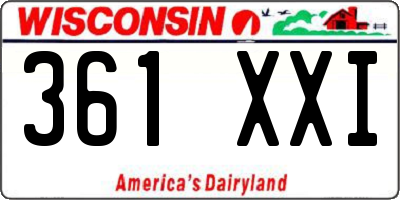 WI license plate 361XXI