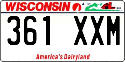 WI license plate 361XXM