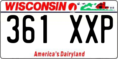 WI license plate 361XXP