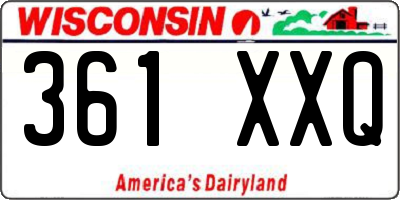 WI license plate 361XXQ