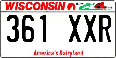 WI license plate 361XXR