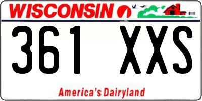 WI license plate 361XXS