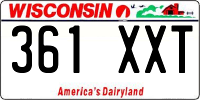 WI license plate 361XXT