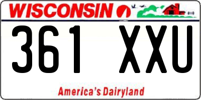 WI license plate 361XXU