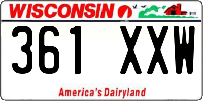 WI license plate 361XXW