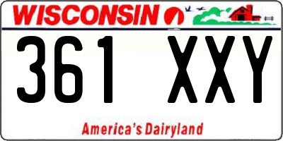 WI license plate 361XXY