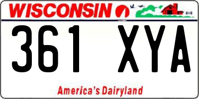 WI license plate 361XYA