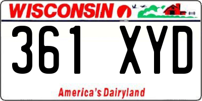 WI license plate 361XYD