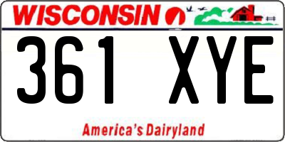 WI license plate 361XYE