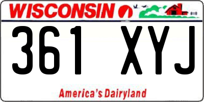 WI license plate 361XYJ