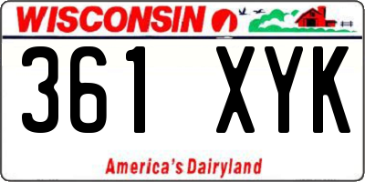 WI license plate 361XYK