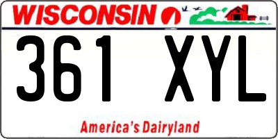 WI license plate 361XYL